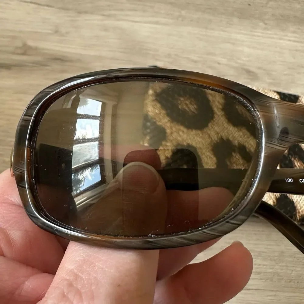 Kate Spade Celeste Sunglasses Golden Tortoise Brown with Leopard Print Sleeve